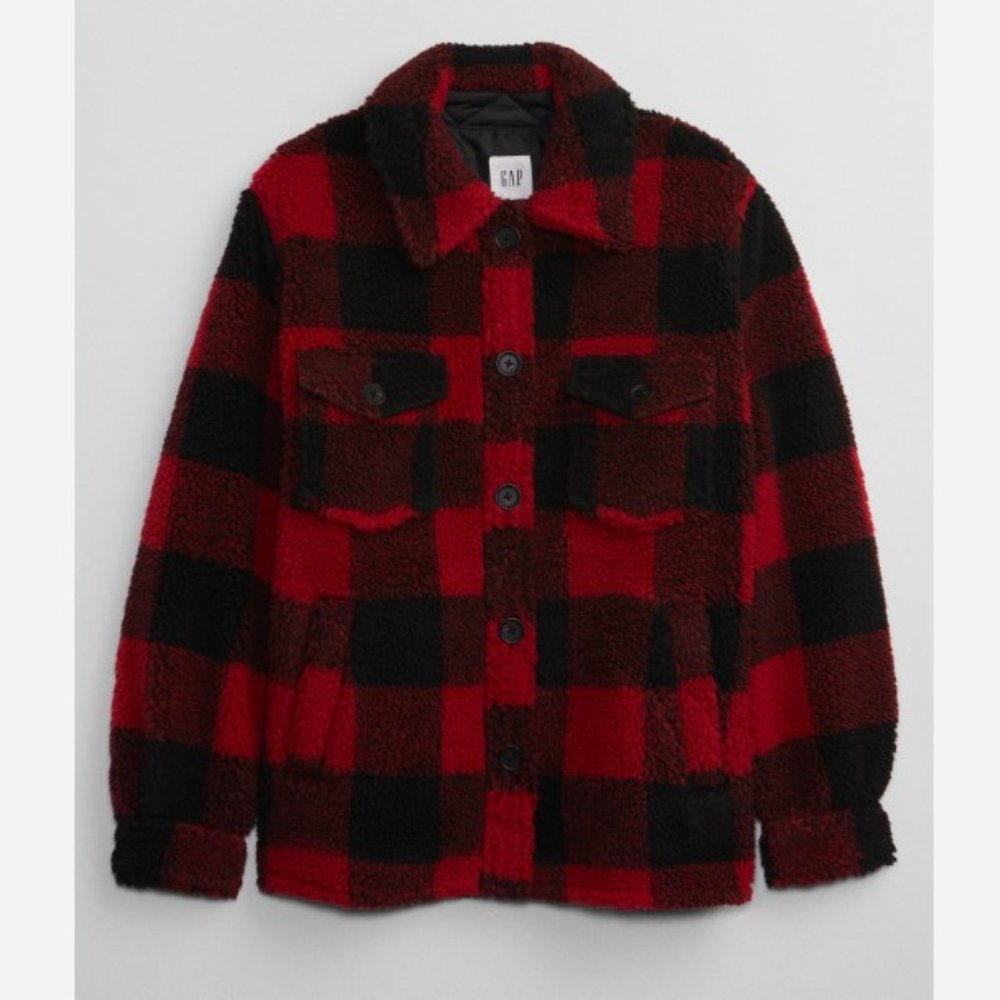 NEW! GAP Sherpa Shirt Jacket - Size Medium